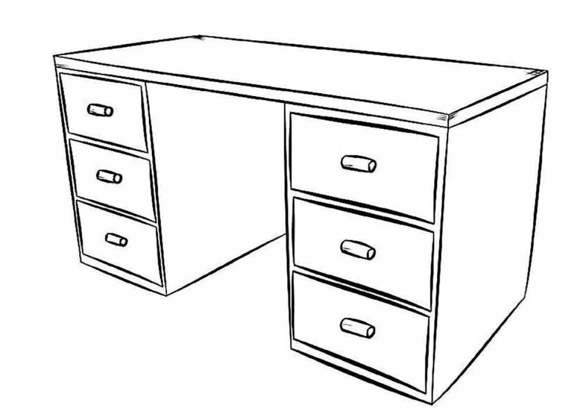 Detailed coloring page children's furniture