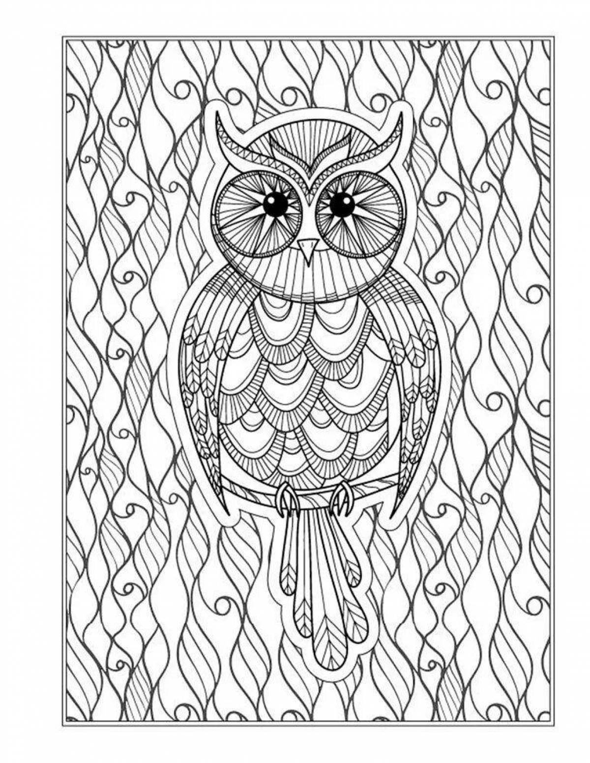 Colorful owl coloring by numbers
