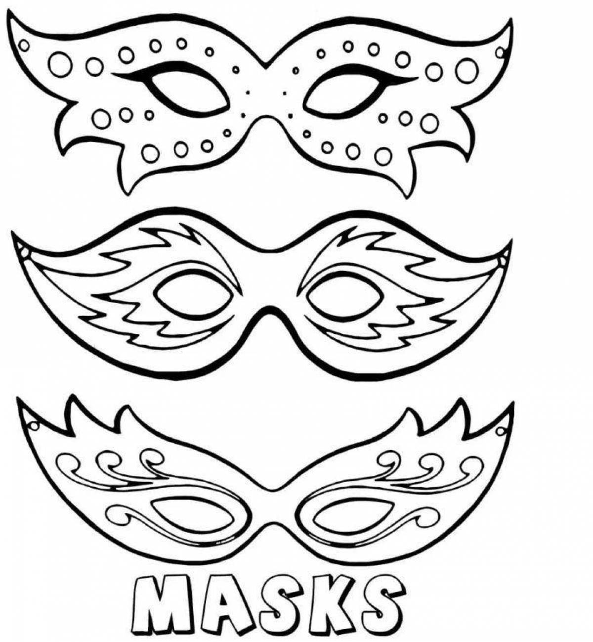 Colour-soaked theatrical masks for children