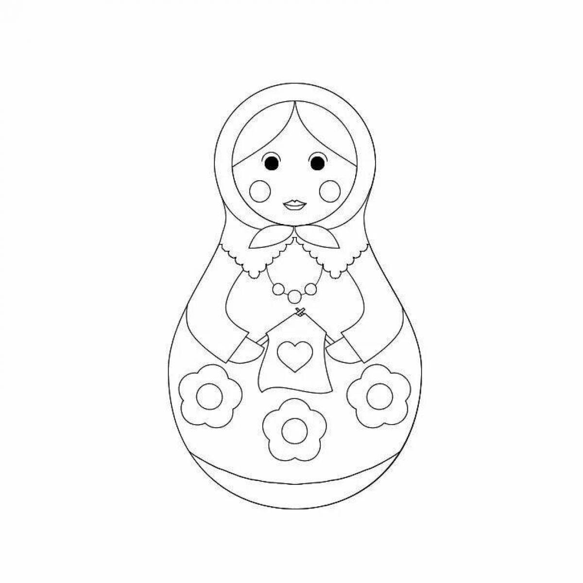 Joyful nesting doll in the middle group