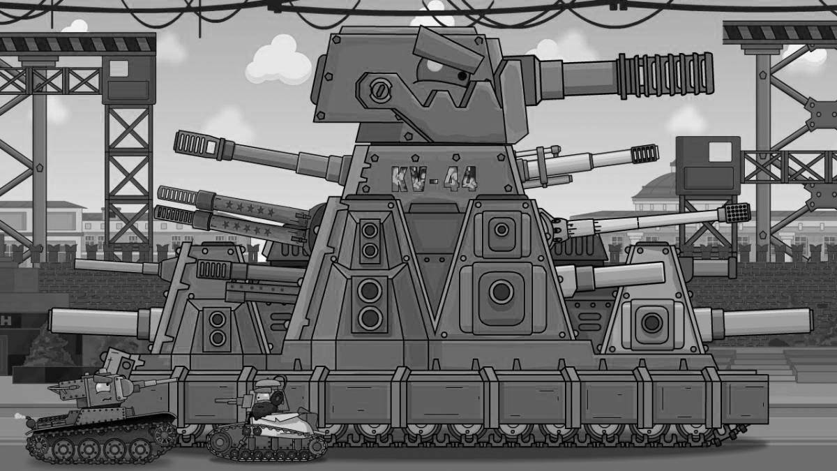 Tank kv 44 from cartoons about tanks #2
