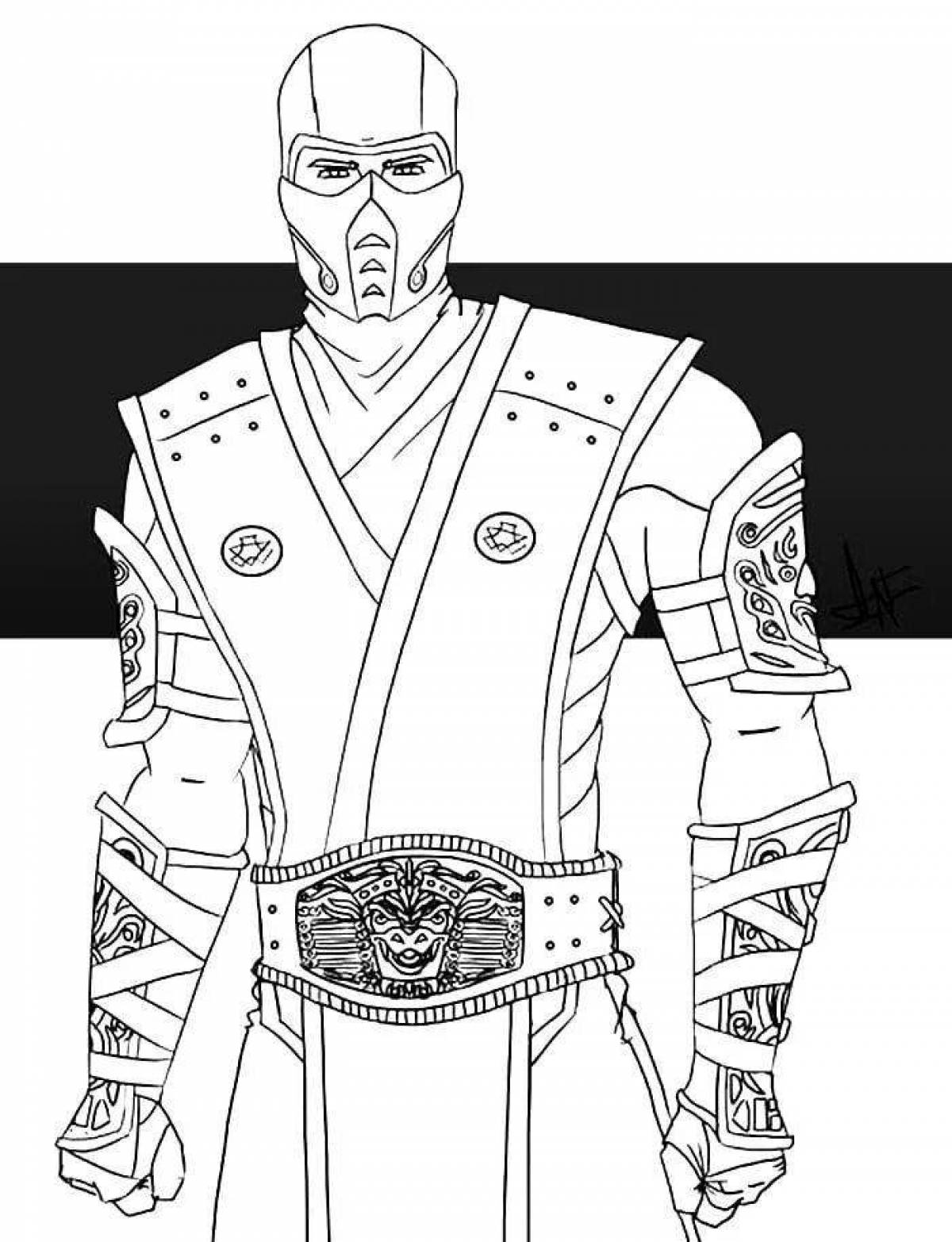 Sub zero mortal kombat amazing coloring book