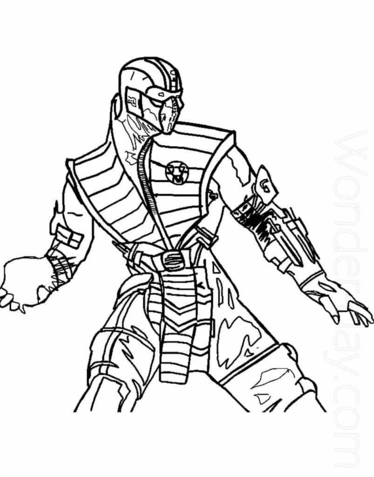 Sub zero mortal kombat coloring book