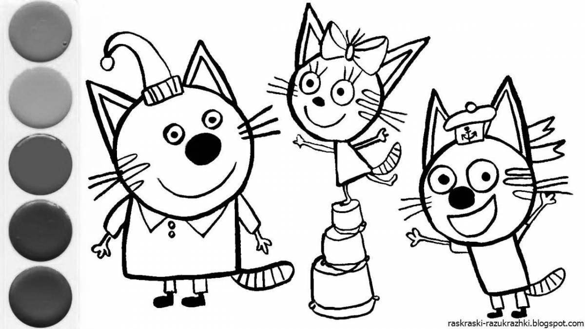 3 cats amazing coloring book for boys