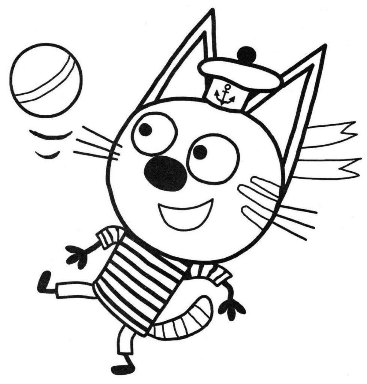 Three cats dazzling coloring book for boys