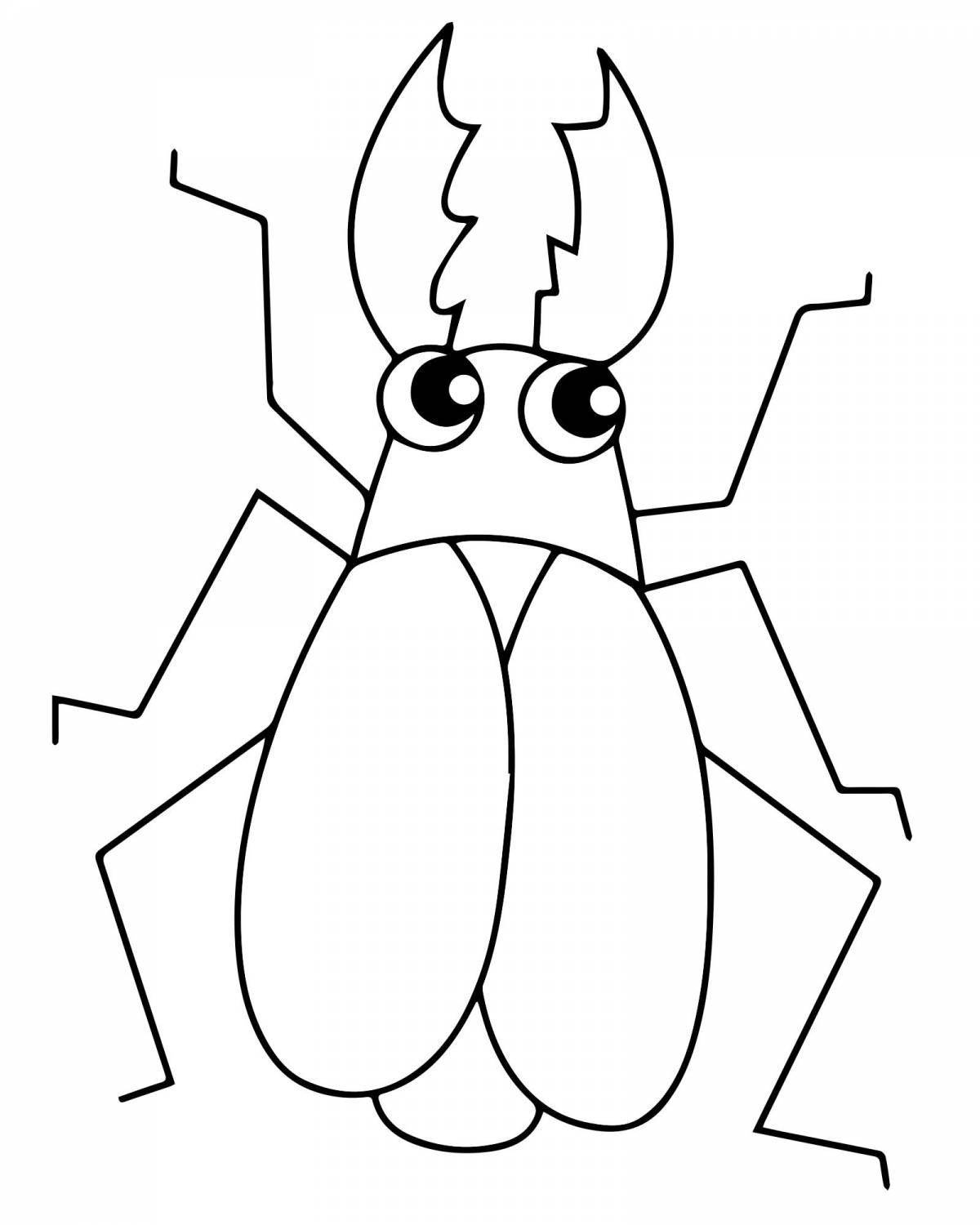 Glitter beetle coloring book for kids