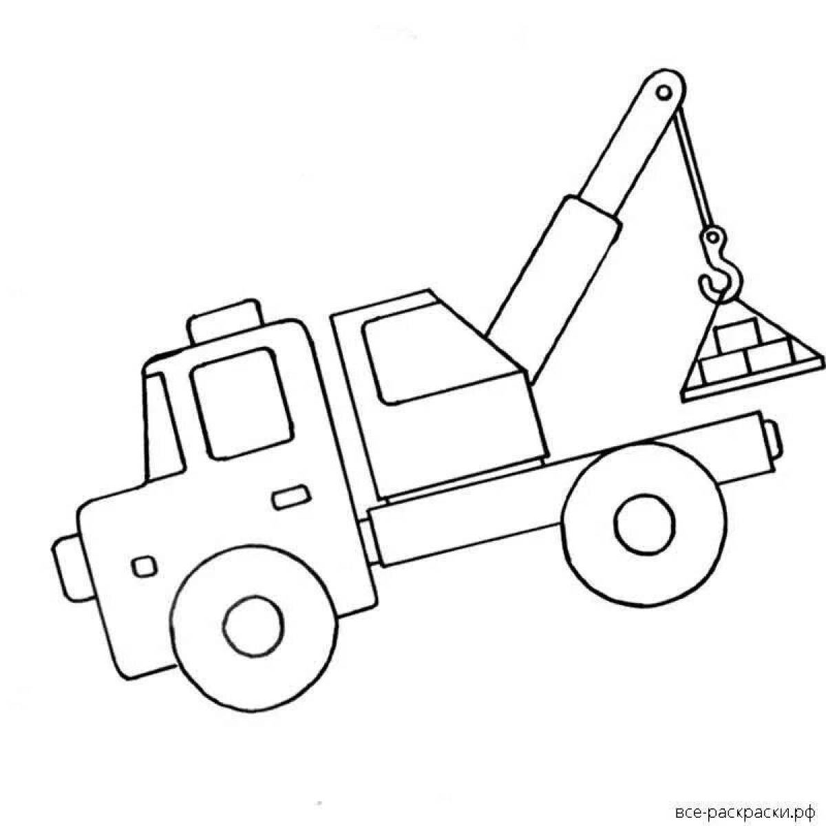 Bright coloring of a crane for children