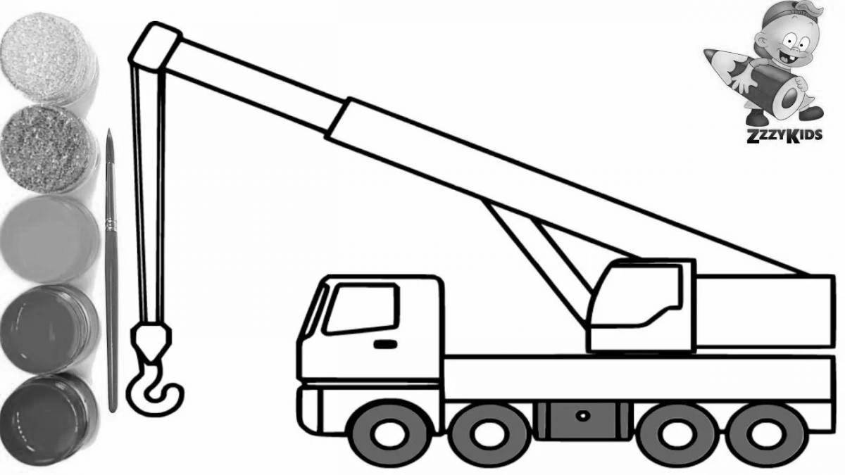 Amazing crane coloring page for kids