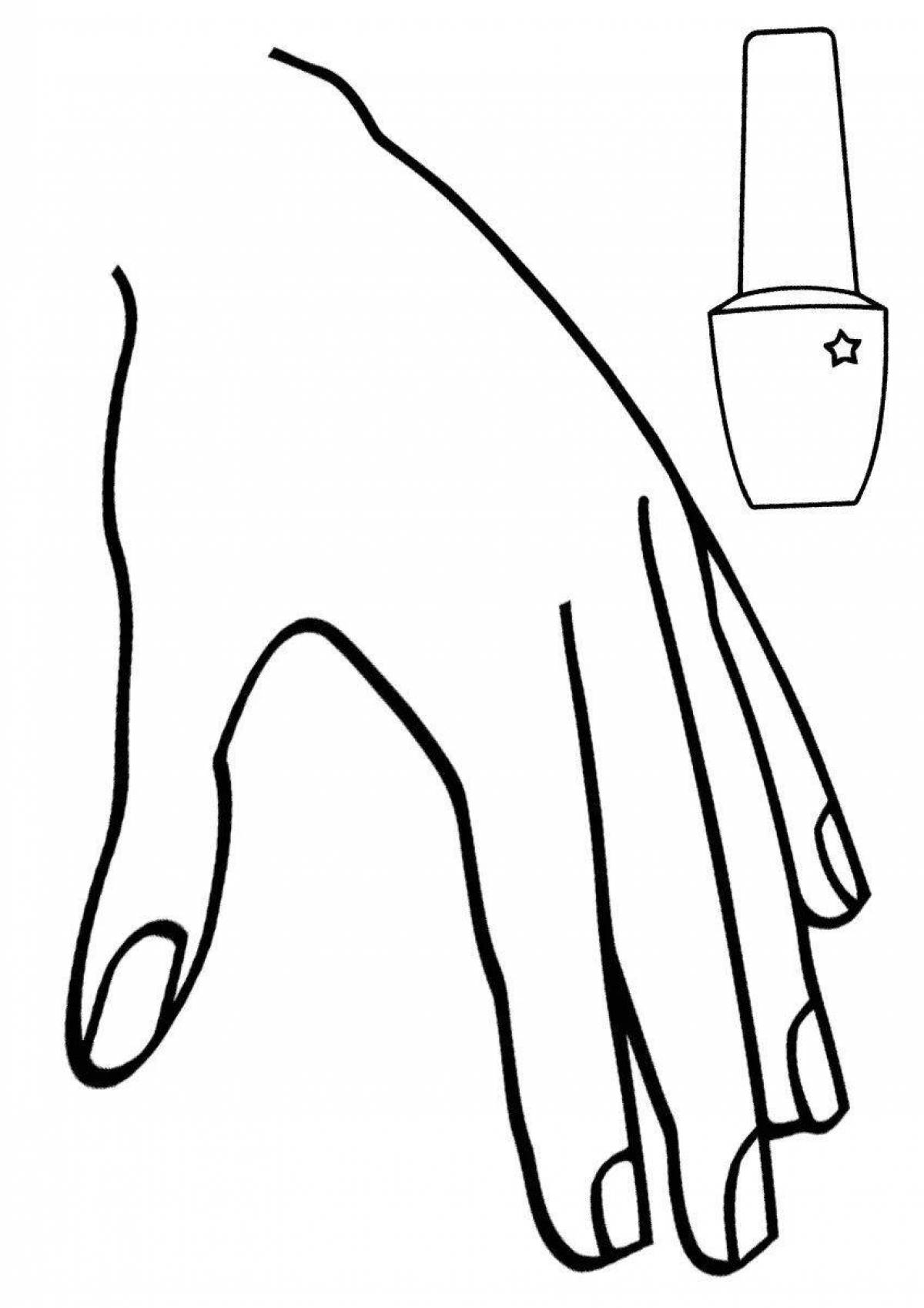Стильная рука с ногтями для маникюра