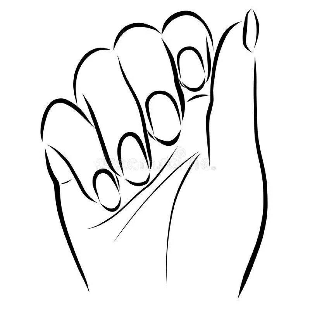 Увлекательная рука с ногтями для маникюра