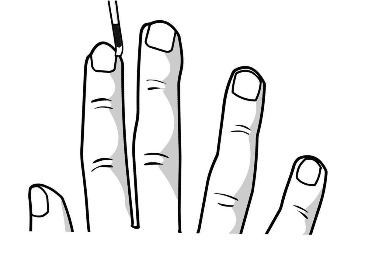 Безупречная рука с ногтями для маникюра