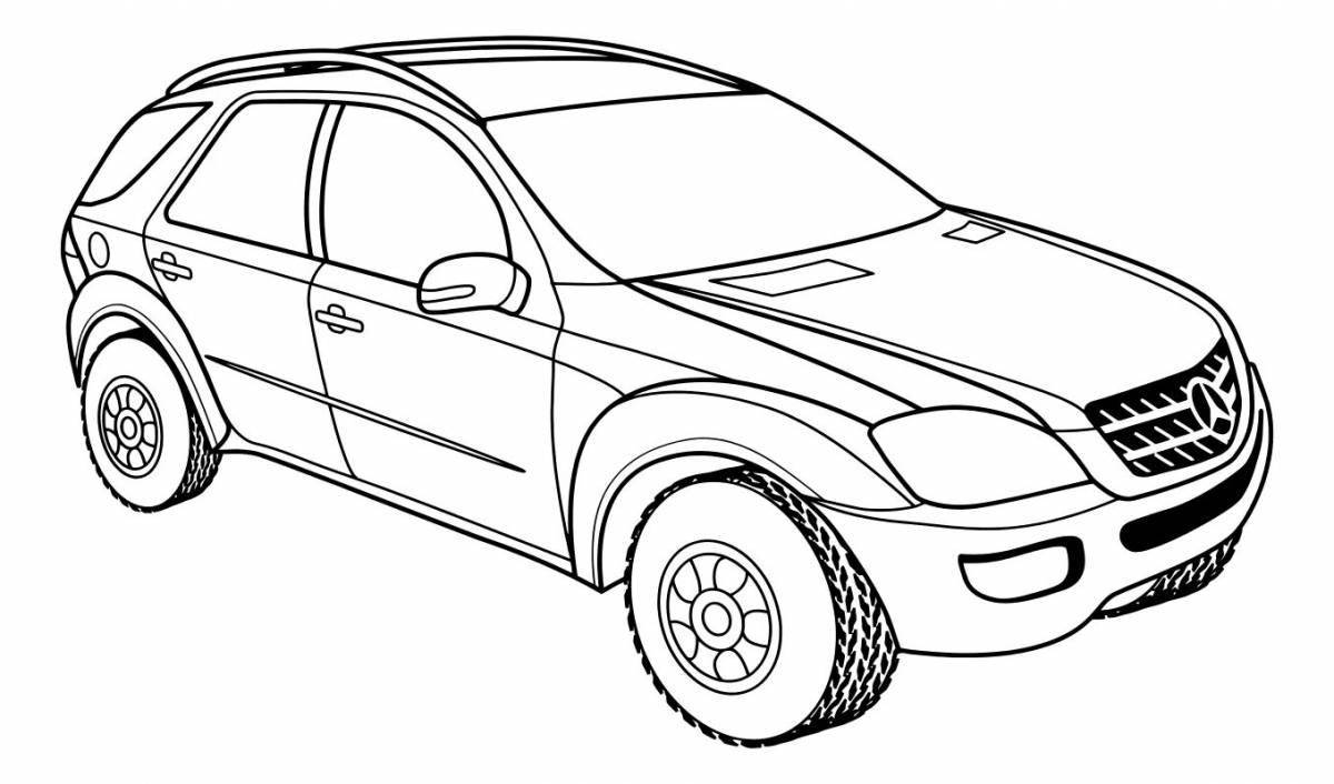 Outstanding car coloring book for 6-7 year olds