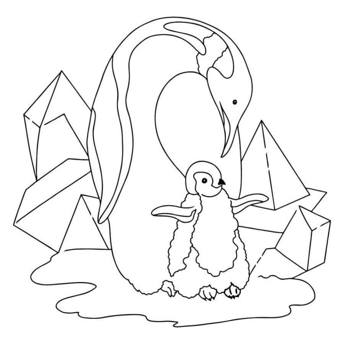 Ностальгическая раскраска пингвин