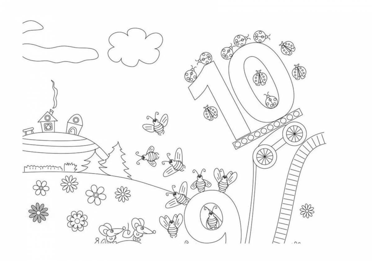 Colorful coloring page with big glue for kids