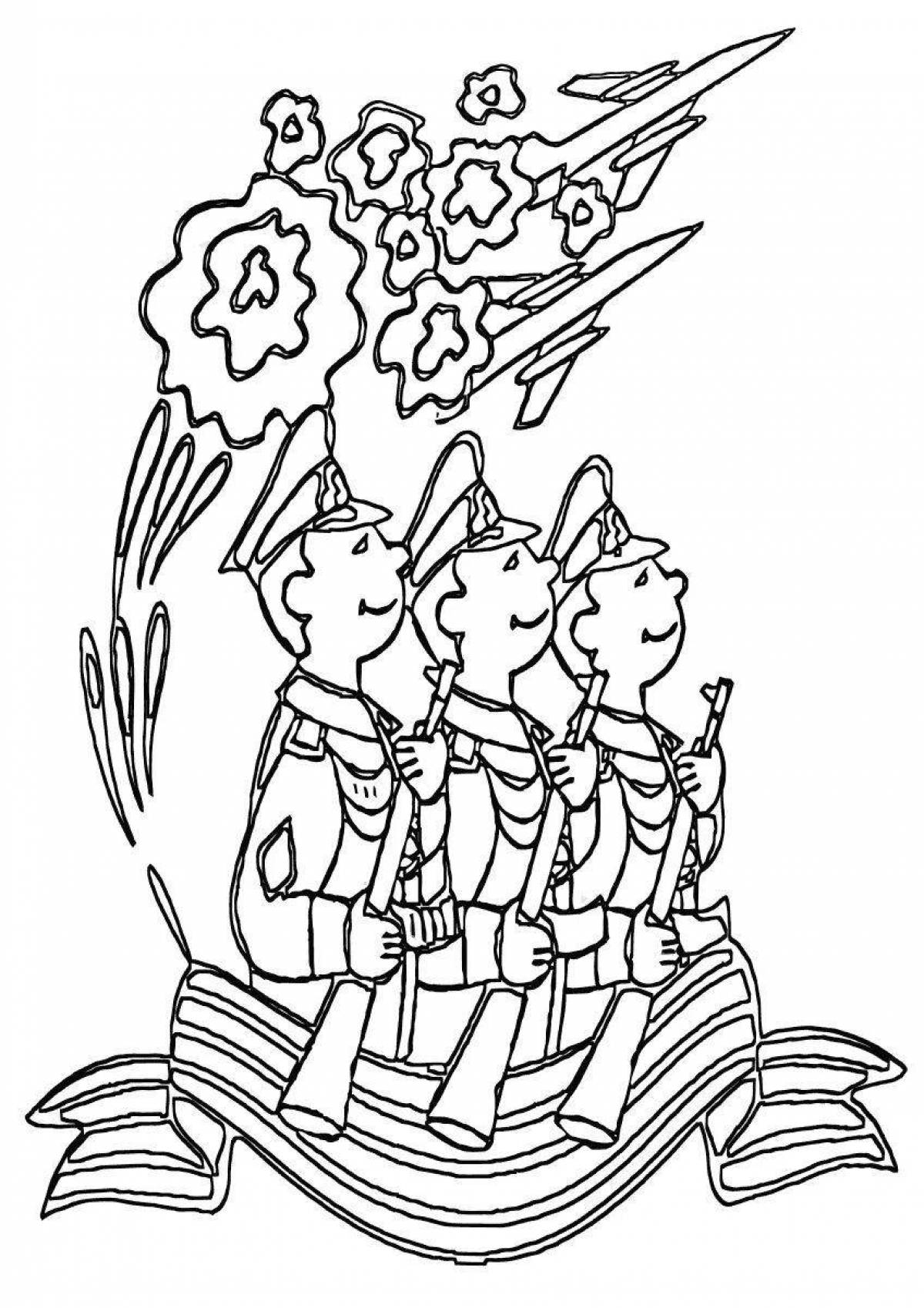 Vibrant military coloring for children