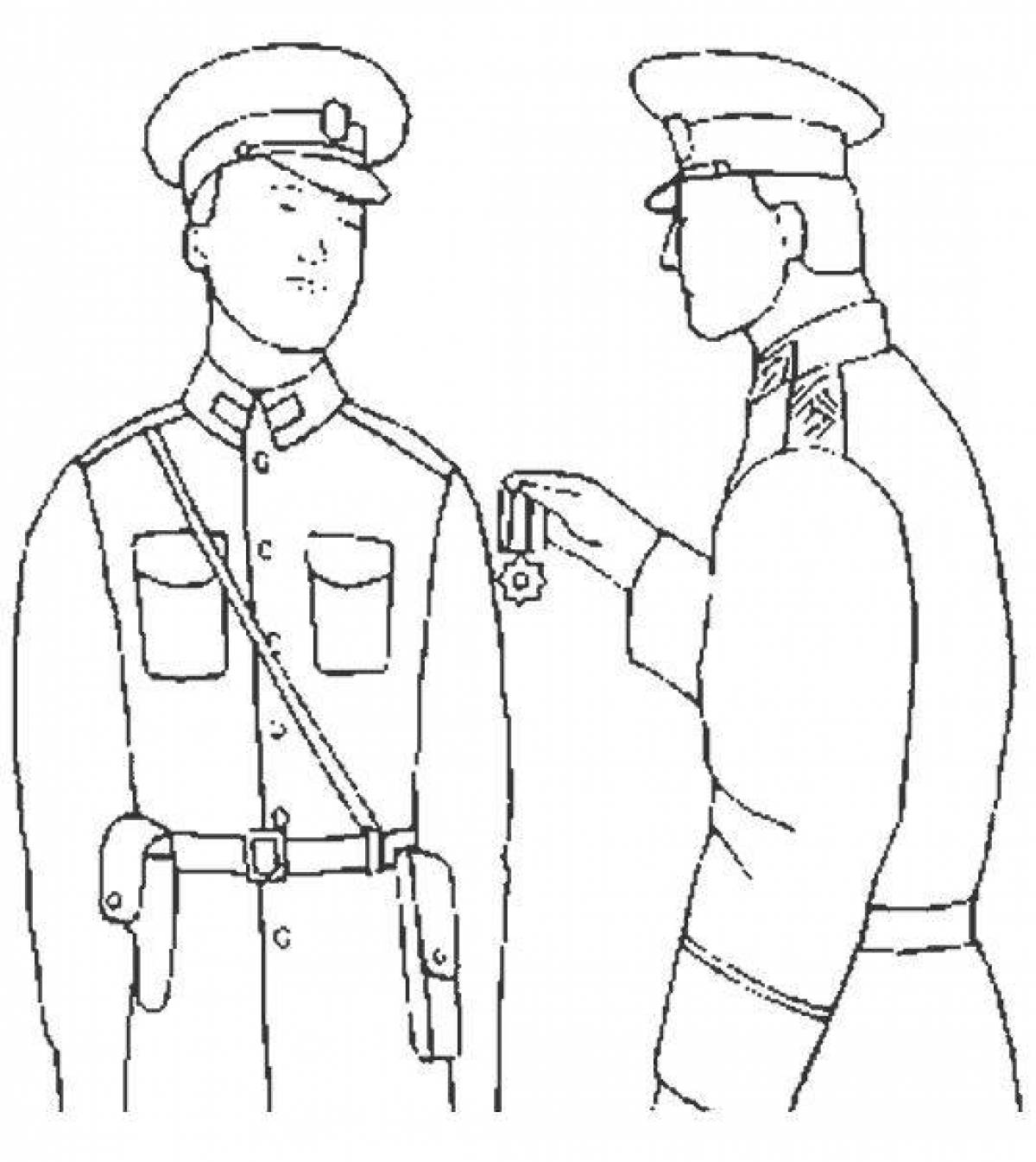 Впечатляющий солдат на посту рисунок