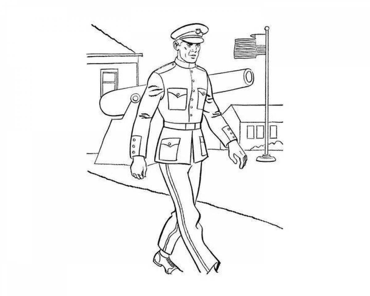 Exquisite soldier on duty drawing