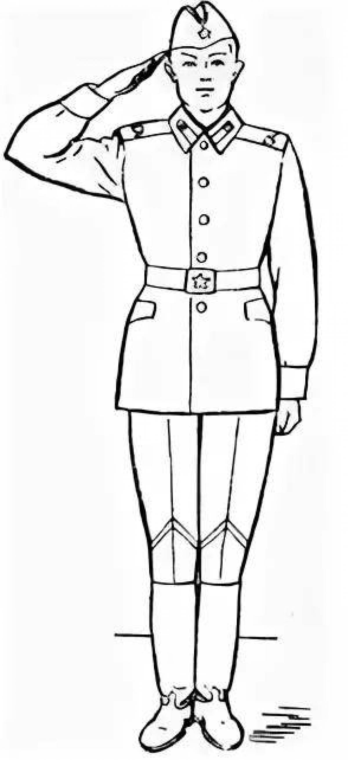Грандиозный солдат на посту рисунок