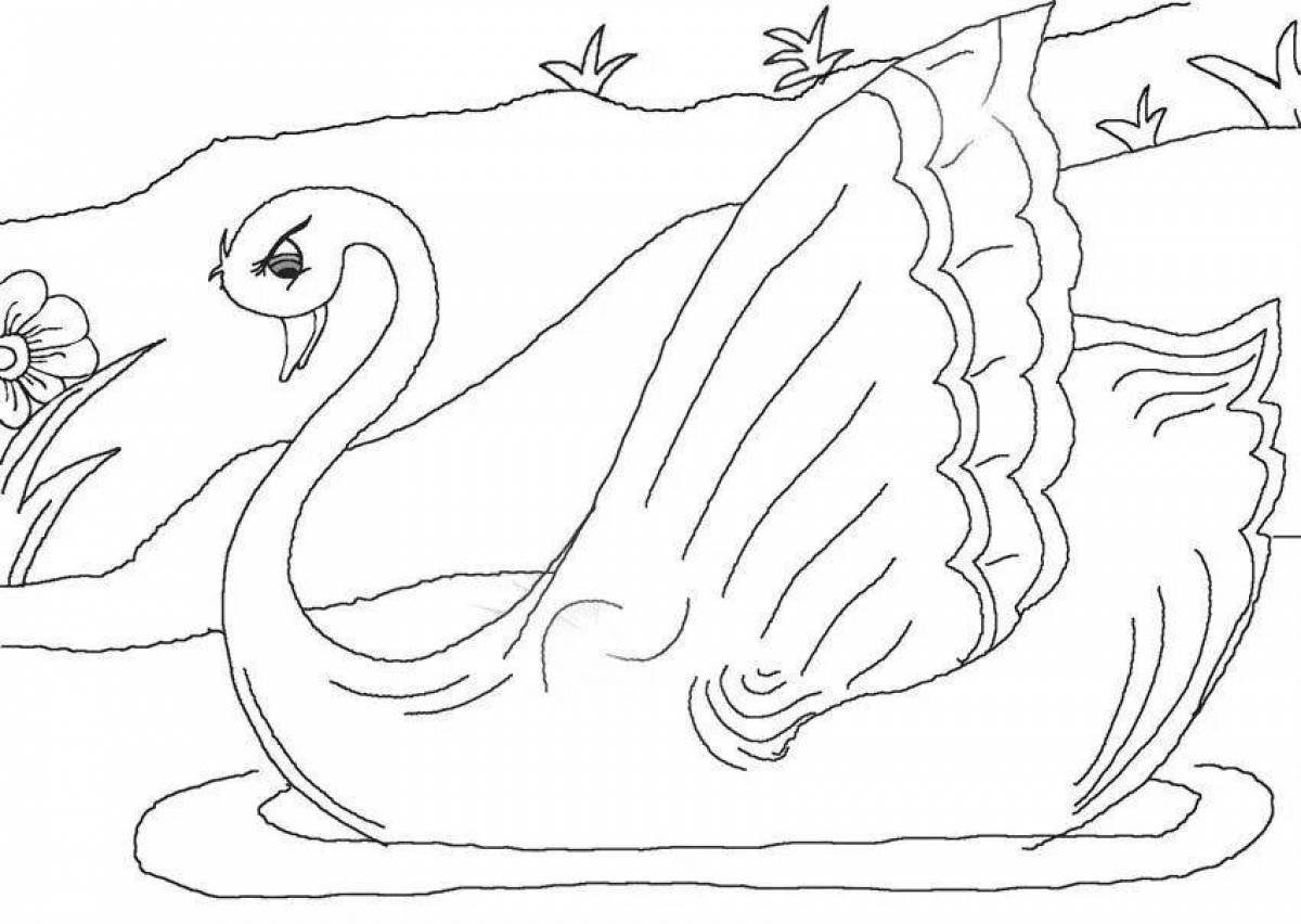 Coloring majestic princess swan