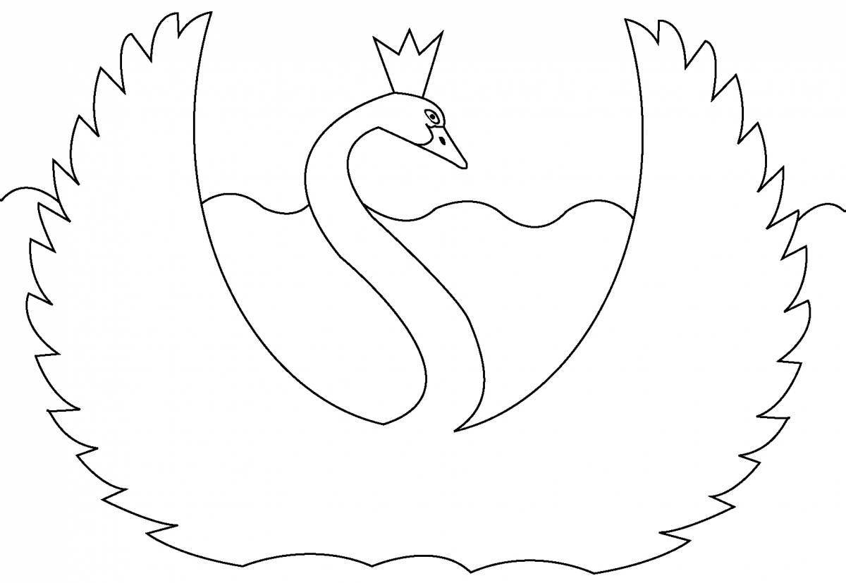 Gorgeous swan princess coloring page