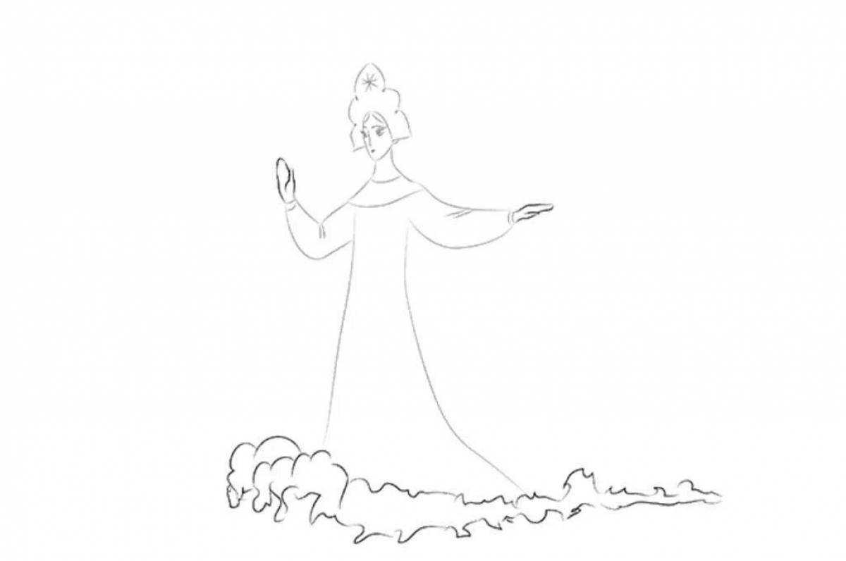 Glowing swan princess coloring page