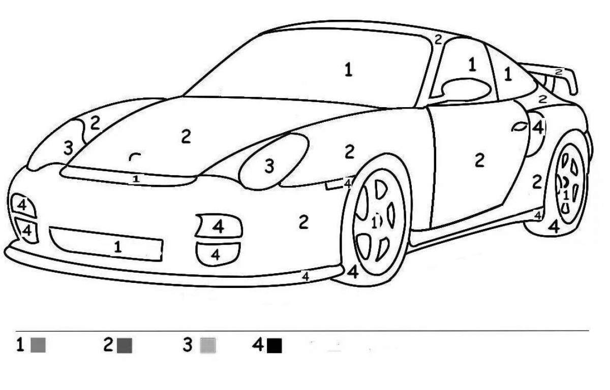 Great racing car coloring book for preschoolers