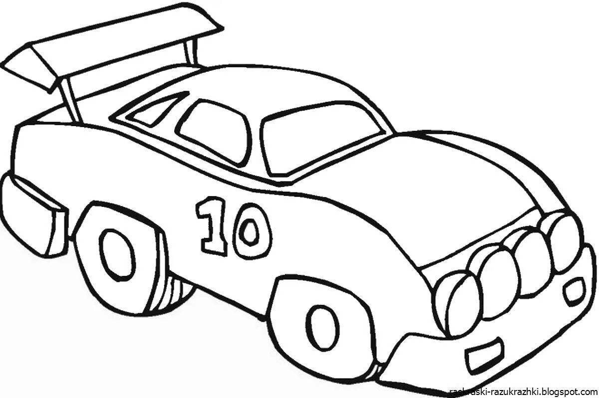 Adorable racing car coloring book for kids