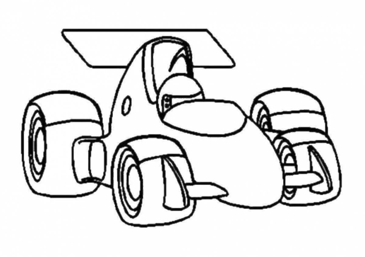 Fun coloring for racing cars for preschoolers