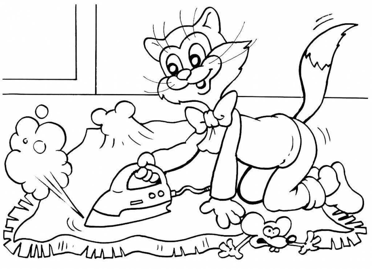 Leopold cat funny coloring book