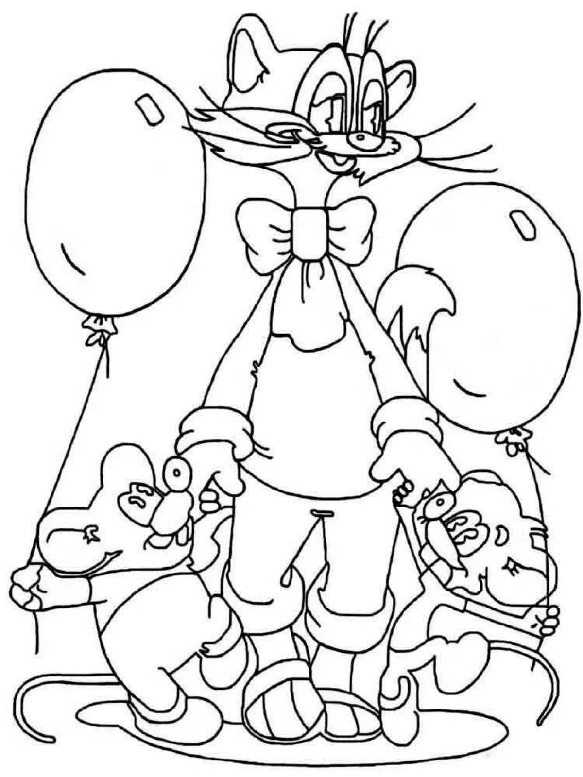 Adorable leopold cat coloring page