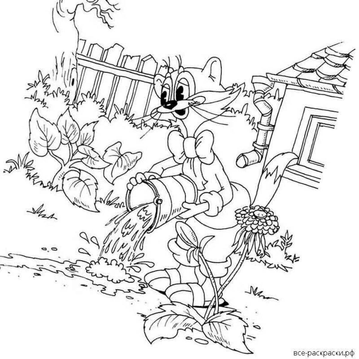 Colourful leopold cat coloring page