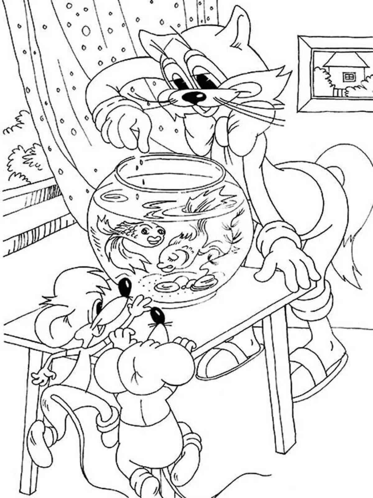 Кот Леопольд раскраска для детей из мультфильма