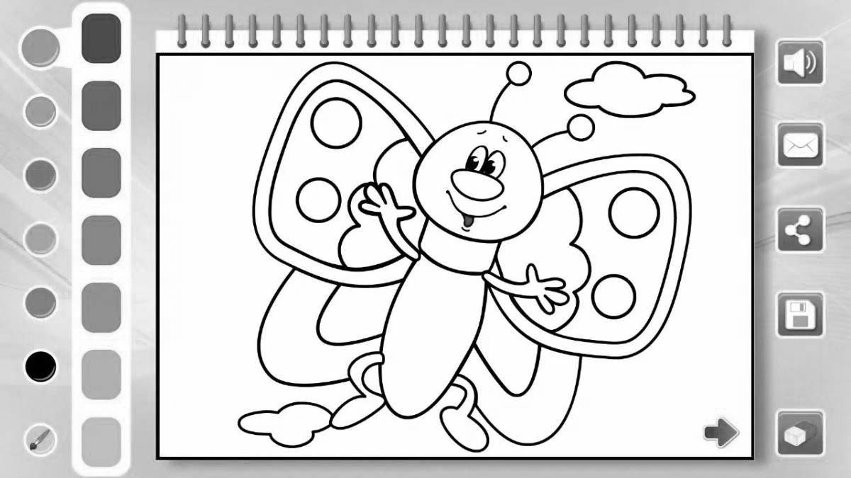 Interactive coloring book for learning color