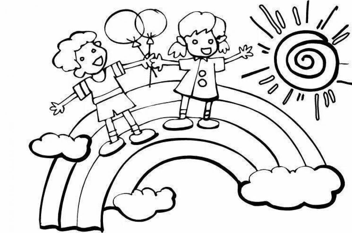 Magic rainbow friends coloring page