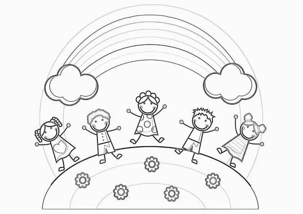 Wonderful rainbow friends coloring page