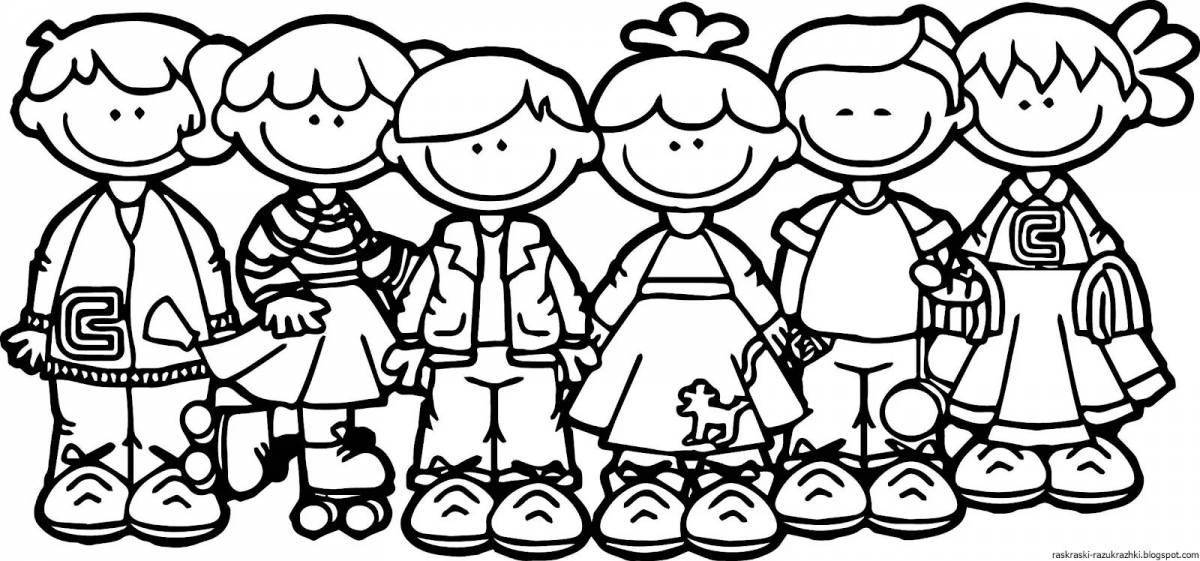 Exquisite rainbow friends coloring page