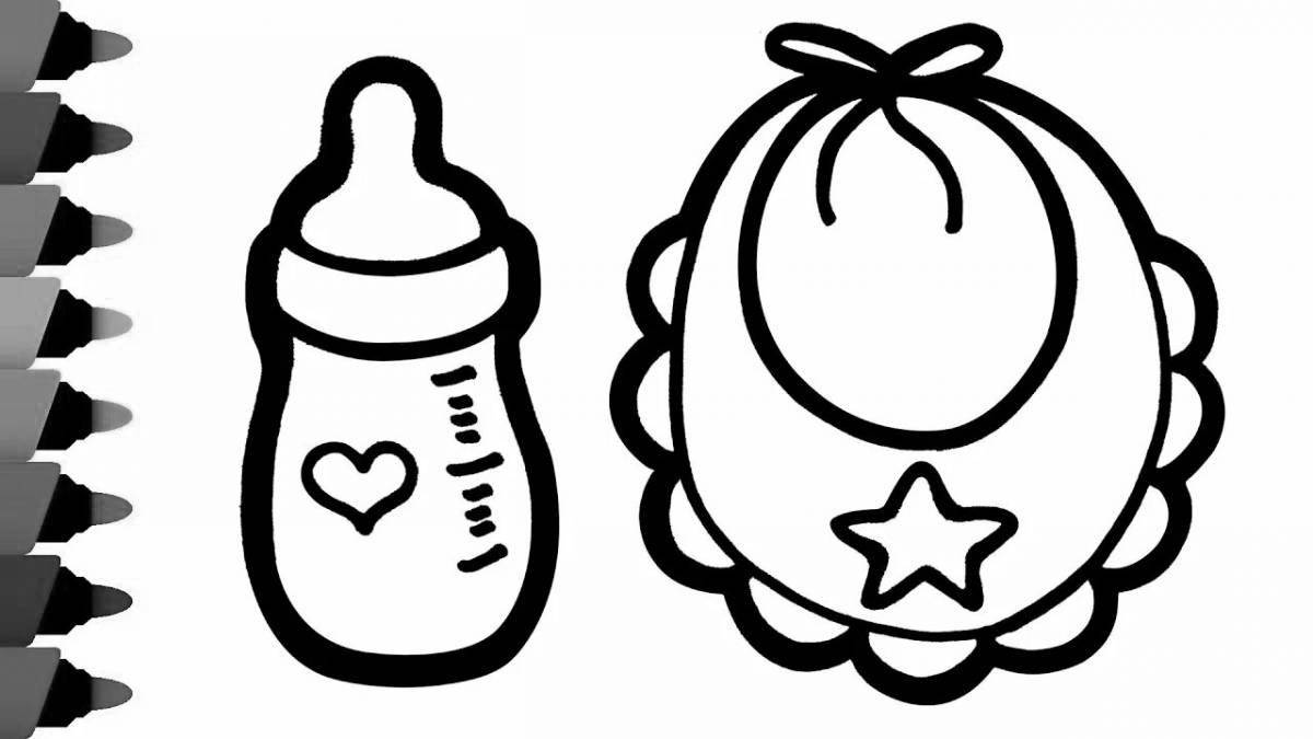 Playful bottle coloring page
