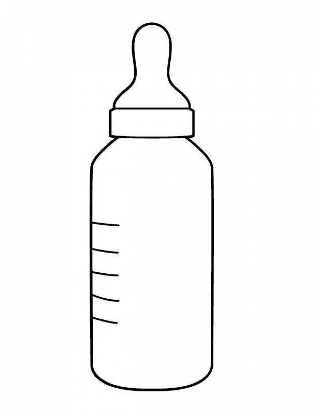Adorable bottle coloring page