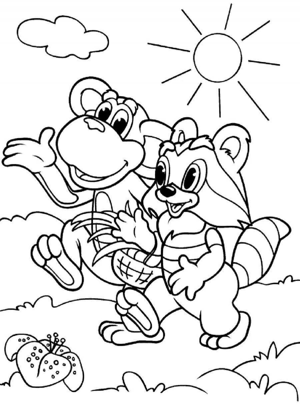 Awesome cartoon coloring book