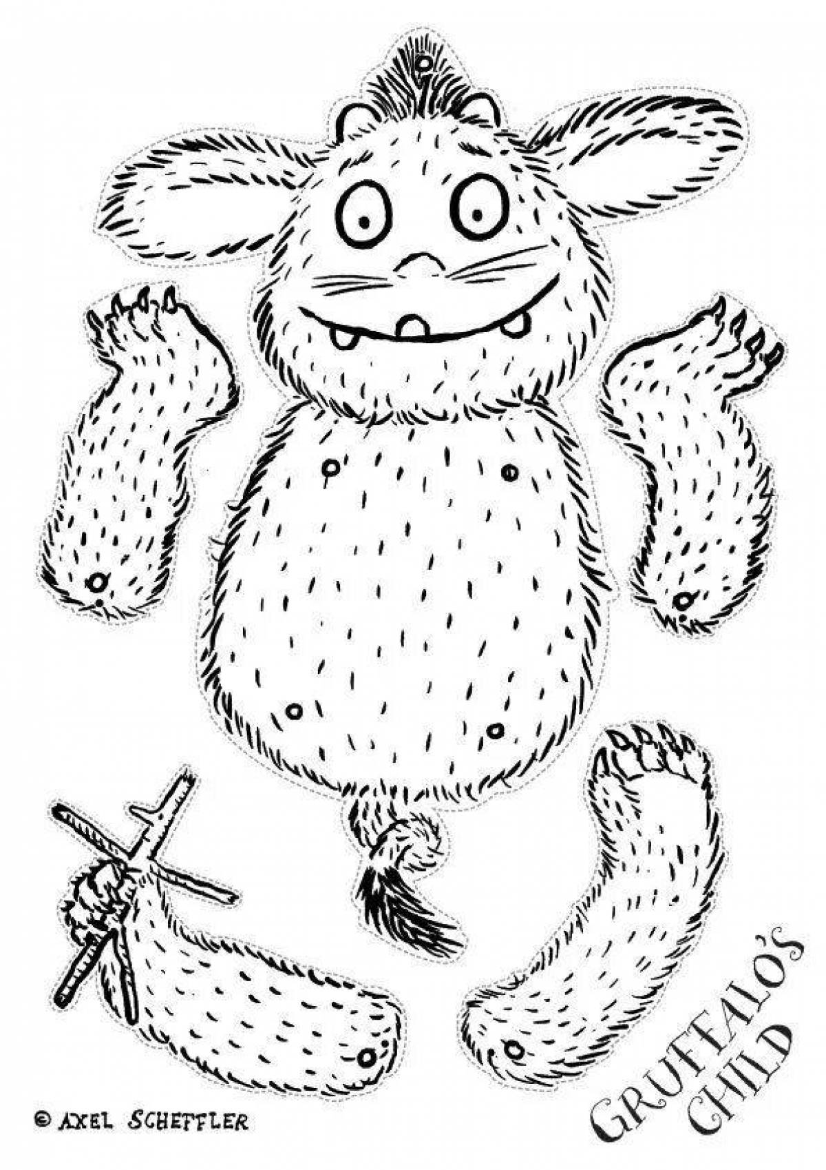Colorful gruffalo coloring page