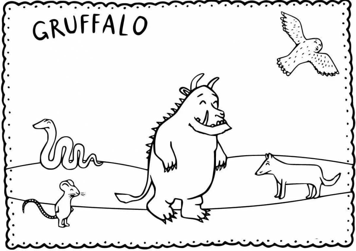 Coloring page happy gruffalo