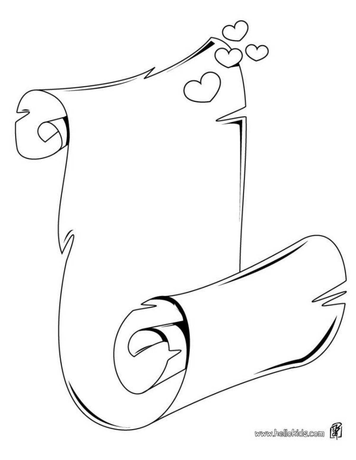 Shine scroll coloring page