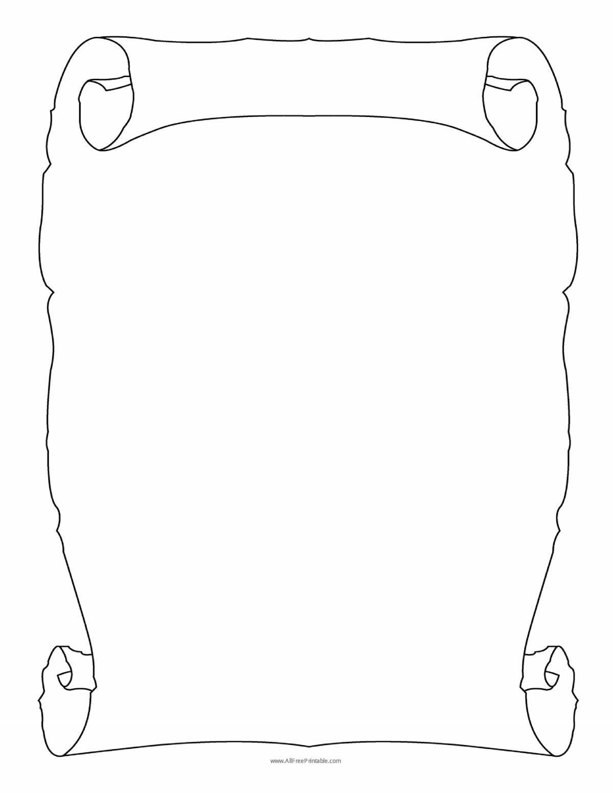 Decorated scroll coloring page