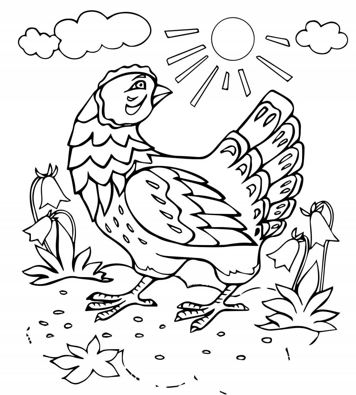 Adorable chick pockmarked coloring book for kids