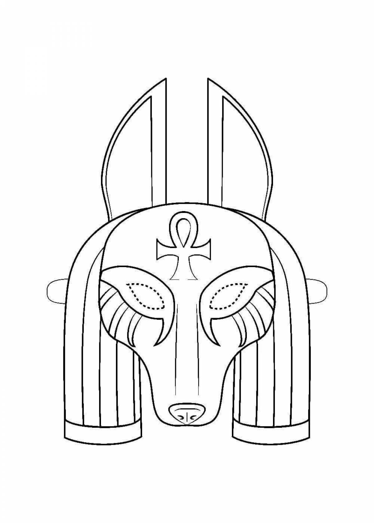 Glowing anubis coloring page