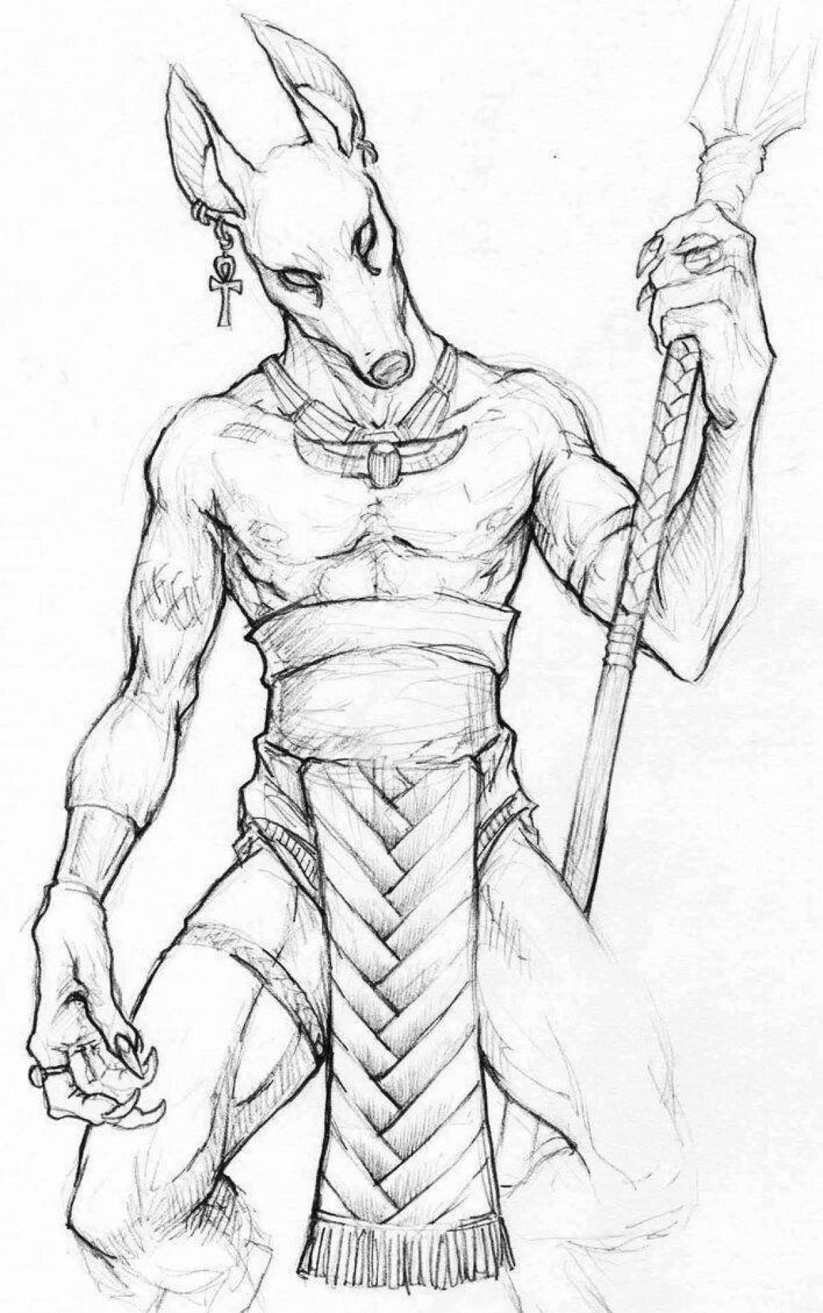 Generous anubis coloring page