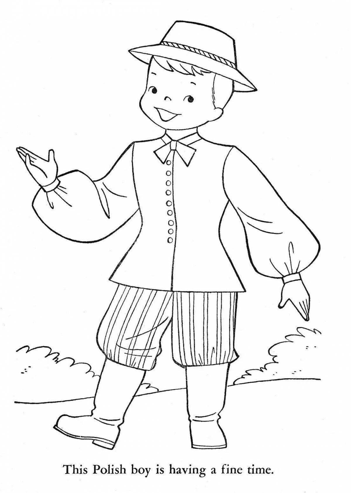 Colorful costume coloring page