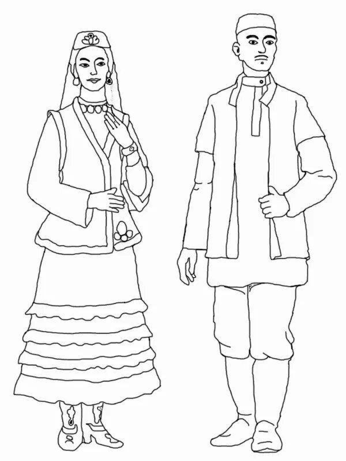 Fancy costume coloring page