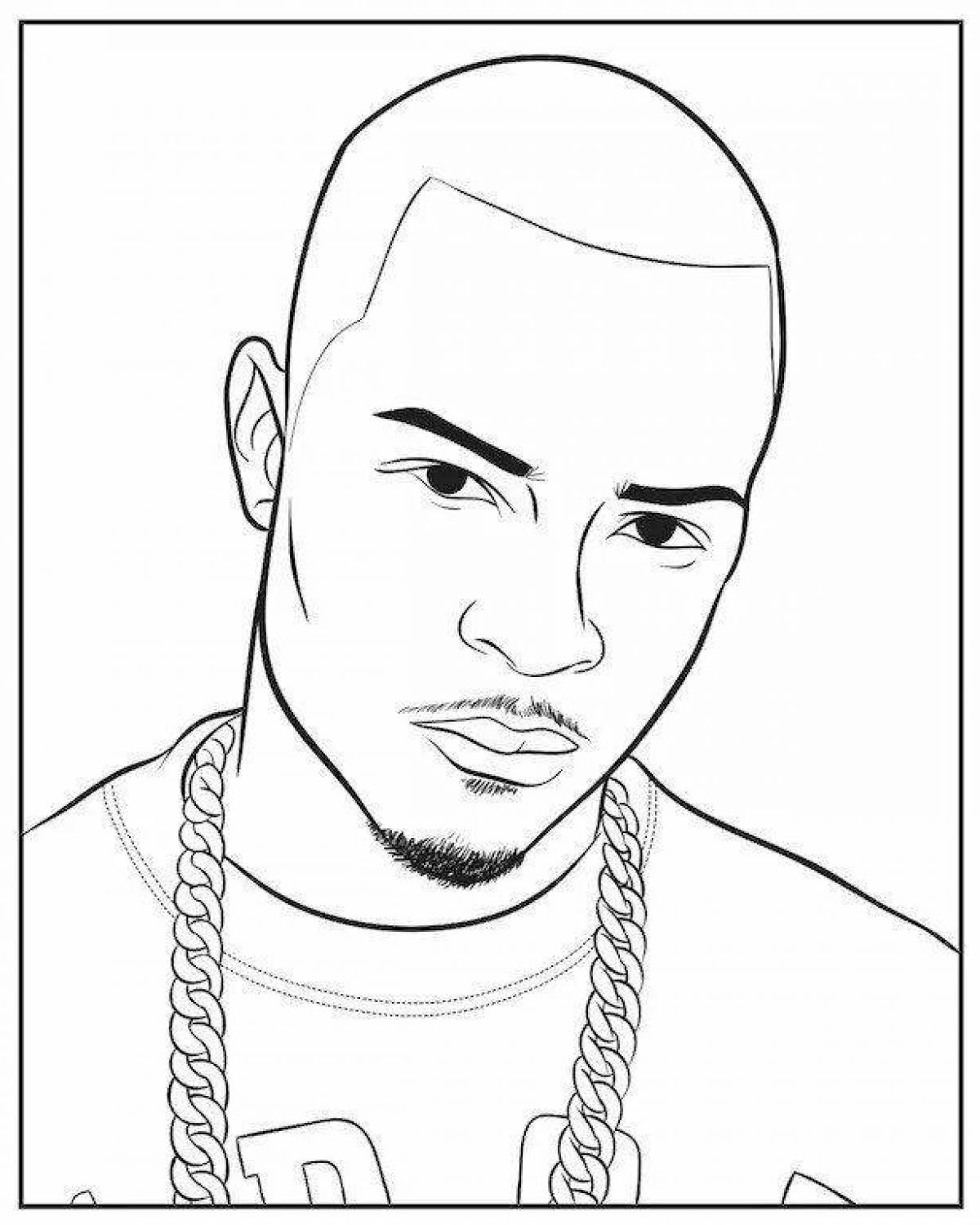 Radiant coloring page of black person