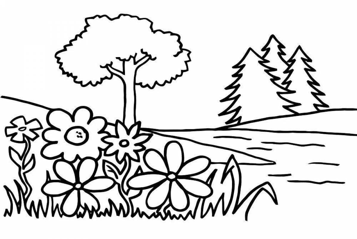 Sublime coloring page russian nature